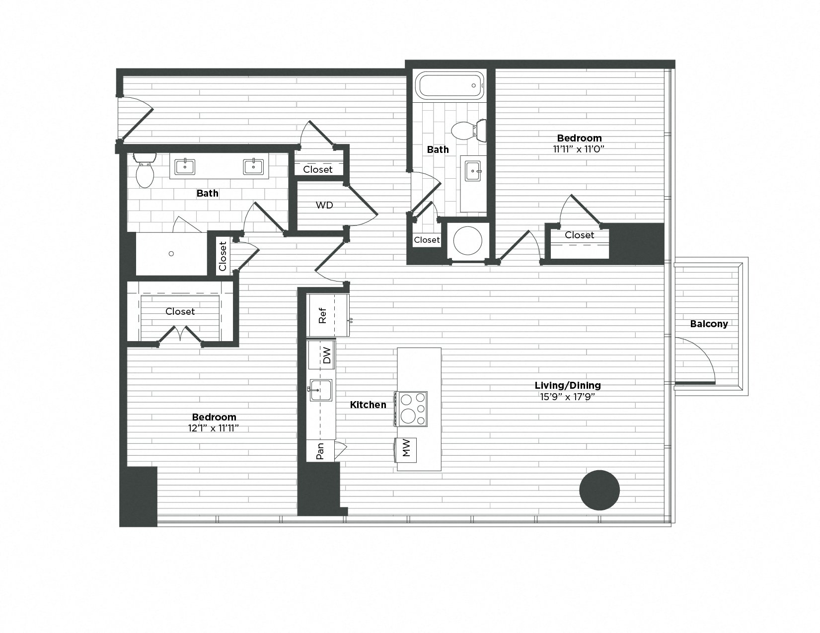 Apartment 1602 floorplan